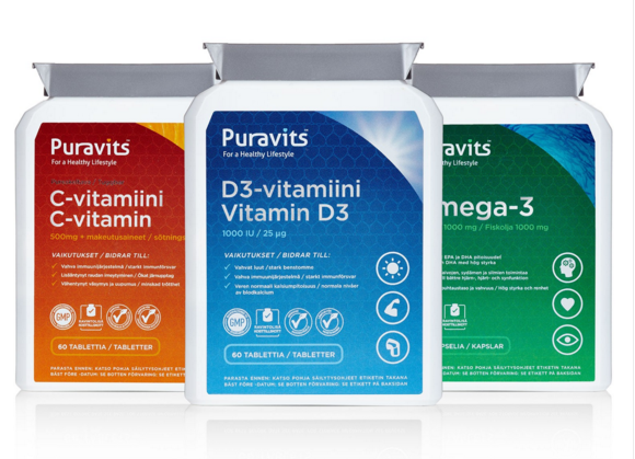 Puravits-vitamiinipakkaus 11,90€ (ovh 23,85€) sis.toimituskulut