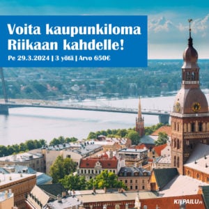 Voita kaupunkiloma Riikaan kahdelle, 3 yötä 