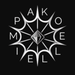 Pakomielle Logo mustapohja