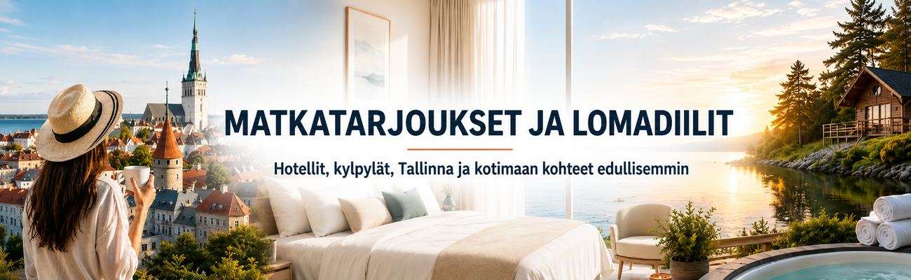 Matkatarjoukset ja matkadiilit Offerillassa Matkailutarjoukset hotelleihin, kylpylälomiin, Tallinnaan ja kotimaan kohteisiin